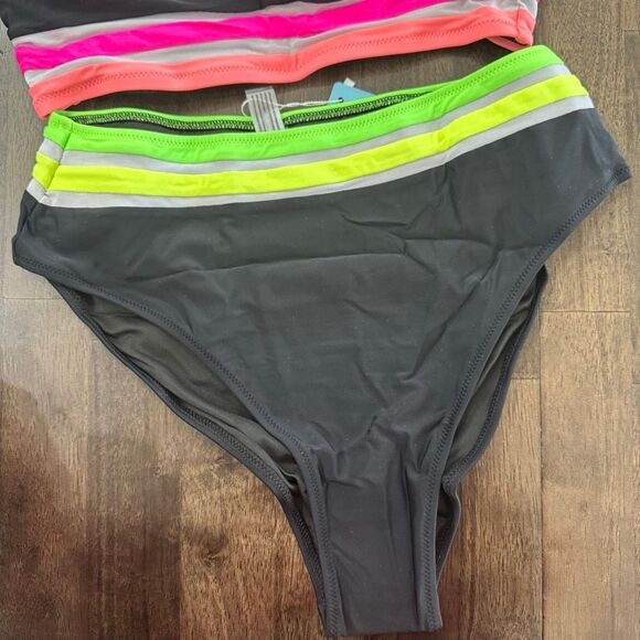 Popvil Black and Neon Mesh Bikini - Picture 3 of 7